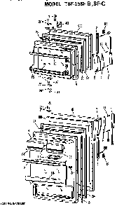 Doors Diagram and Parts List for TBF15SFC  General Electric Refrigerator