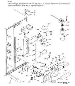 FRESH FOOD SECTION Diagram and Parts List for PZS23KSEEFSS  General Electric Refrigerator