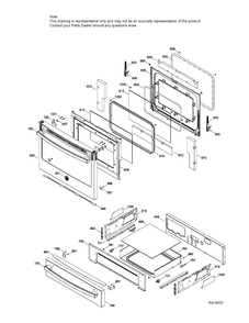 DOOR & DRAWER PARTS Diagram and Parts List for JCS860EF3ES  General Electric Range