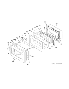 LARGE DOOR ASSEMBLY Diagram and Parts List for ZGP484NGR4SS  General Electric Range