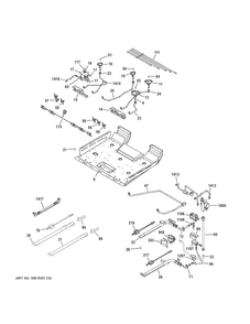 Gas & Burner Parts Diagram and Parts List for PGS950SEF1SS  General Electric Range