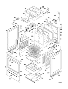 Part Location Diagram of WS01F00430 GE HARNESS COOKTOP