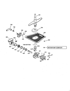 Spray Arm/pump Diagram and Parts List for GSD5310D03AA  General Electric Dishwasher