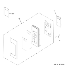 Control Parts Diagram and Parts List for JVM6172SF1SS  General Electric Microwave