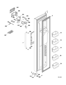 FZ DOOR Diagram and Parts List for 39631UGXAWW  General Electric Refrigerator
