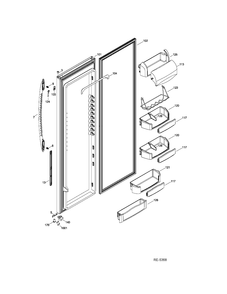 FF DOOR Diagram and Parts List for PSC23MGTDWW  General Electric Refrigerator
