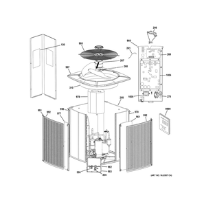 Motor And Chassis Parts Diagram and Parts List for NS23A36MA451A  General Electric Air Conditioner