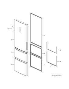 Part Location Diagram of WR55X28359 GE UI DISPLAY