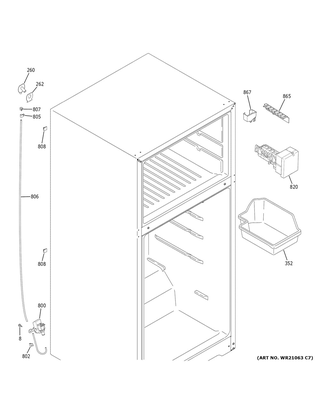 Part Location Diagram of WR30X30972 GE Ice Maker Assembly Kit
