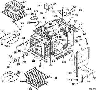 OVEN BODY Diagram and Parts List for CSSW2780P-1  General Electric Range