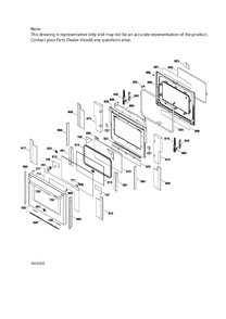 DOOR Diagram and Parts List for CBC980ST7SS  General Electric Range