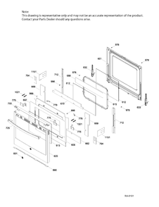DOOR Diagram and Parts List for PCB940EK1ES  General Electric Range