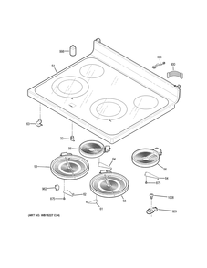 COOKTOP Diagram and Parts List for JB645DK3BB  General Electric Range