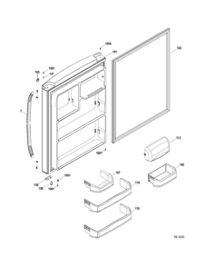 FF DOOR Diagram and Parts List for GBRS0HBXERSS  General Electric Refrigerator