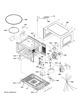 Oven Cavity Parts Diagram and Parts List for PEB7227AN1DD  General Electric Microwave