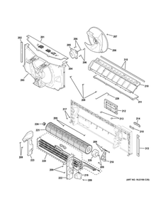 Motor And Chassis Parts Diagram and Parts List for AZ65H15DADW1  General Electric Air Conditioner
