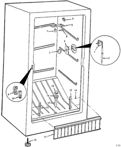 CABINET Diagram and Parts List for FYC17CM  General Electric Freezer