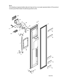 FZ DOOR Diagram and Parts List for GSRL3KLXHFLB  General Electric Refrigerator