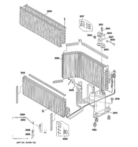 Unit Parts Diagram and Parts List for AZ41E07DACM2  General Electric Air Conditioner