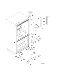 PARTS HINGE FRIDGE Diagram and Parts List for PDRS0MBYILSS  General Electric Refrigerator