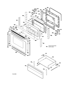 DOOR & DRAWER PARTS Diagram and Parts List for MCB787DR3WW  General Electric Range