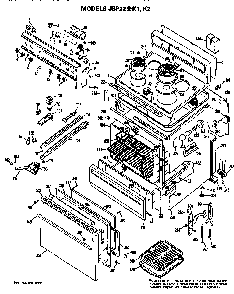 Main Body/cooktop/controls Diagram and Parts List for JBP22K2  General Electric Range