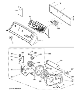 Part Location Diagram of WE20X23888 GE PANEL BACK Assembly