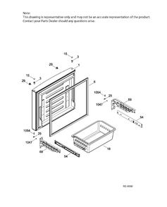 FZ DOOR Diagram and Parts List for GDE21DSKAKSS  General Electric Refrigerator