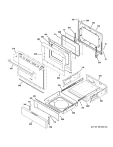 Door And Drawer Parts Diagram and Parts List for QSS740RN2SS  General Electric Range