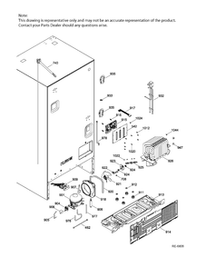 SEALED SYSTEM & MOTHERBOARD Diagram and Parts List for PNE25JGKBKWW  General Electric Refrigerator