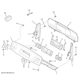 Control Panel Diagram and Parts List for JB630RF4SS  General Electric Range