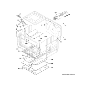 Lower Oven Diagram and Parts List for PGS960YP3FS  General Electric Range