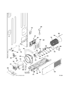 SYSTEM PARTS Diagram and Parts List for ZFGB21HYDSS  General Electric Refrigerator