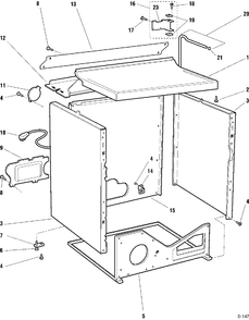 CABINET Diagram and Parts List for UPSF495EW0WW  General Electric Dryer