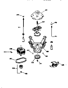 Suspension, Pump & Drive Components Diagram and Parts List for WCSR411078AA  General Electric Washer