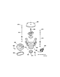 MOTOR Diagram and Parts List for GJSRP080D5WW  General Electric Washer