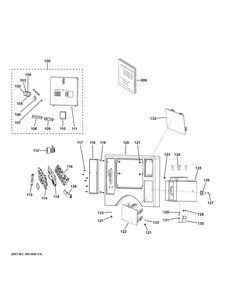 Control Panel Diagram and Parts List for VFD31GSSR0WW  General Electric Dryer