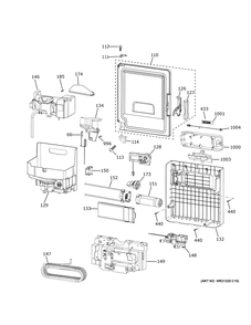 Ice Maker And Dispenser Diagram and Parts List for CVE28DP3NFD1  General Electric Refrigerator