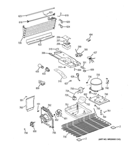 Unit Parts Diagram and Parts List for GTH17GBEFRBB  General Electric Refrigerator