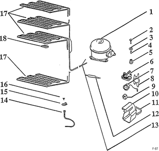 UNIT PARTS Diagram and Parts List for DCGW131  General Electric Freezer