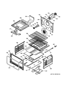 Lower Oven Diagram and Parts List for PGS950EEF2ES  General Electric Range