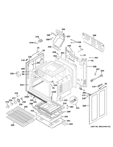 Body Parts Diagram and Parts List for JGB660FP1DS  General Electric Range