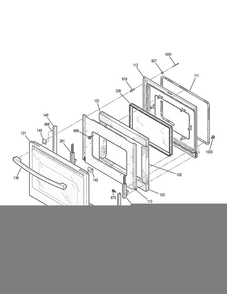 Door Diagram and Parts List for PB911DJ4BB  General Electric Range