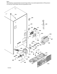 SEALED SYSTEM & MOTHERBOARD Diagram and Parts List for PNE25JGKBKBB  General Electric Refrigerator
