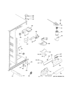 FRESH FOOD SECTION Diagram and Parts List for GSS23GGKJCWW  General Electric Refrigerator
