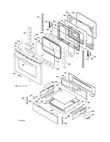 DOOR & DRAWER PARTS Diagram and Parts List for JCSP41SV1SS  General Electric Range
