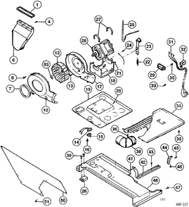 BLOWER & DRIVE ASSEMBLY Diagram and Parts List for WSM2700RCWWH  General Electric Washer