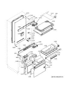 Cabinet Diagram and Parts List for ZIC30GNNCII  General Electric Refrigerator
