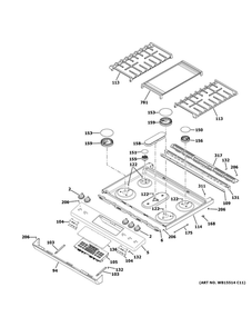 Part Location Diagram of WB27X40807 GE Control Board