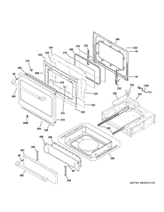 Door & Drawer Parts Diagram and Parts List for CGS986EEL2DS  General Electric Range